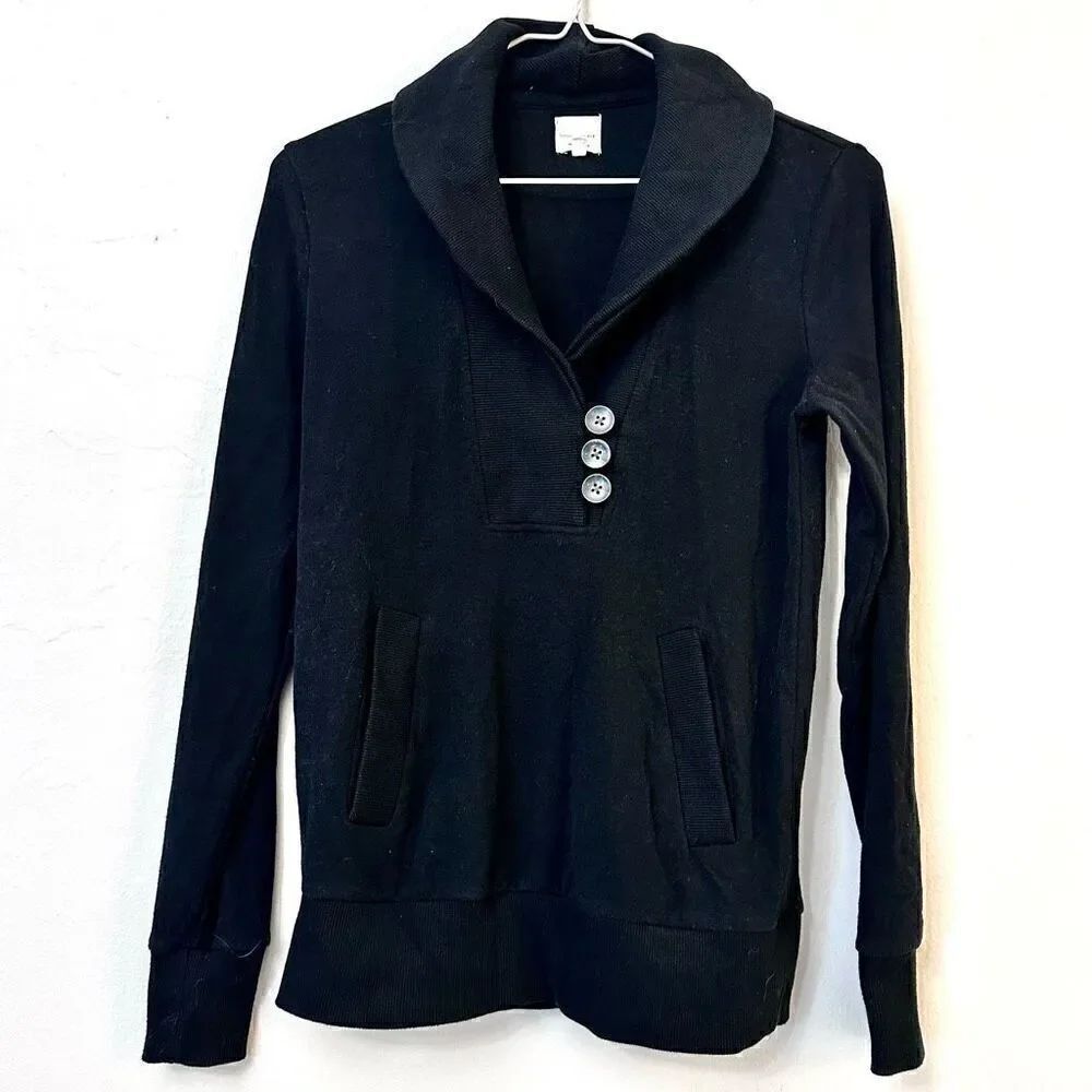 Banana Republic Womens Long SLeeve Shawl Collar Cardigan Black Size XS